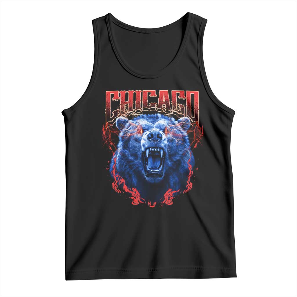 Retro Chicago Tank Top Vintage Cub Bootleg Graphic Baseball Fans