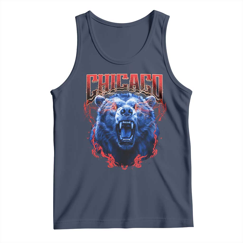 Retro Chicago Tank Top Vintage Cub Bootleg Graphic Baseball Fans
