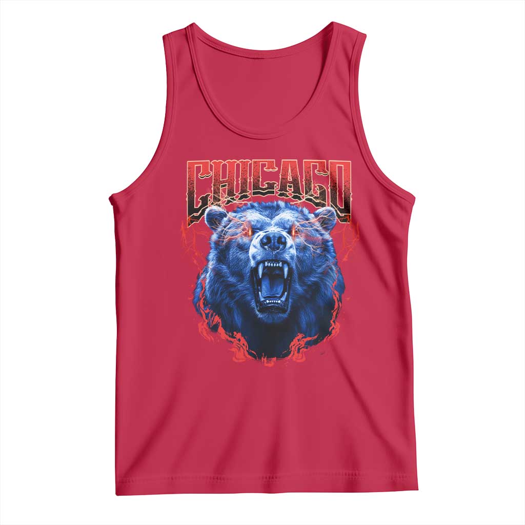 Retro Chicago Tank Top Vintage Cub Bootleg Graphic Baseball Fans