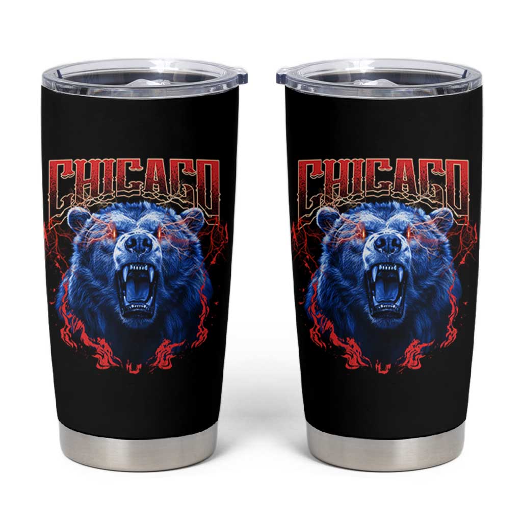 Retro Chicago Tumbler Cup Vintage Cub Bootleg Graphic Baseball Fans