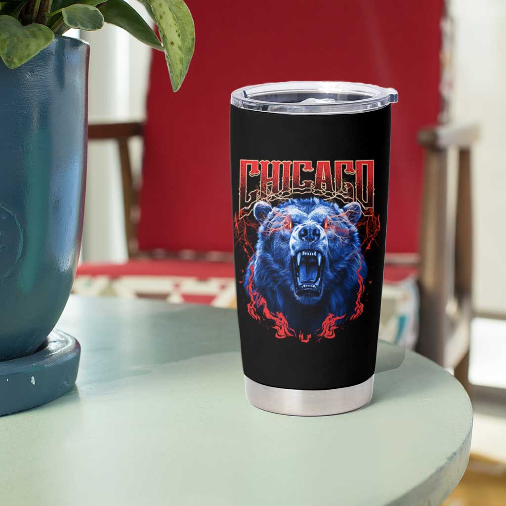 Retro Chicago Tumbler Cup Vintage Cub Bootleg Graphic Baseball Fans