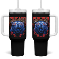 Retro Chicago Tumbler With Handle Vintage Cub Bootleg Graphic Baseball Fans