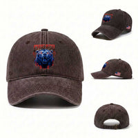 Retro Chicago Washed Cotton Baseball Cap Vintage Cub Bootleg Graphic Baseball Fans