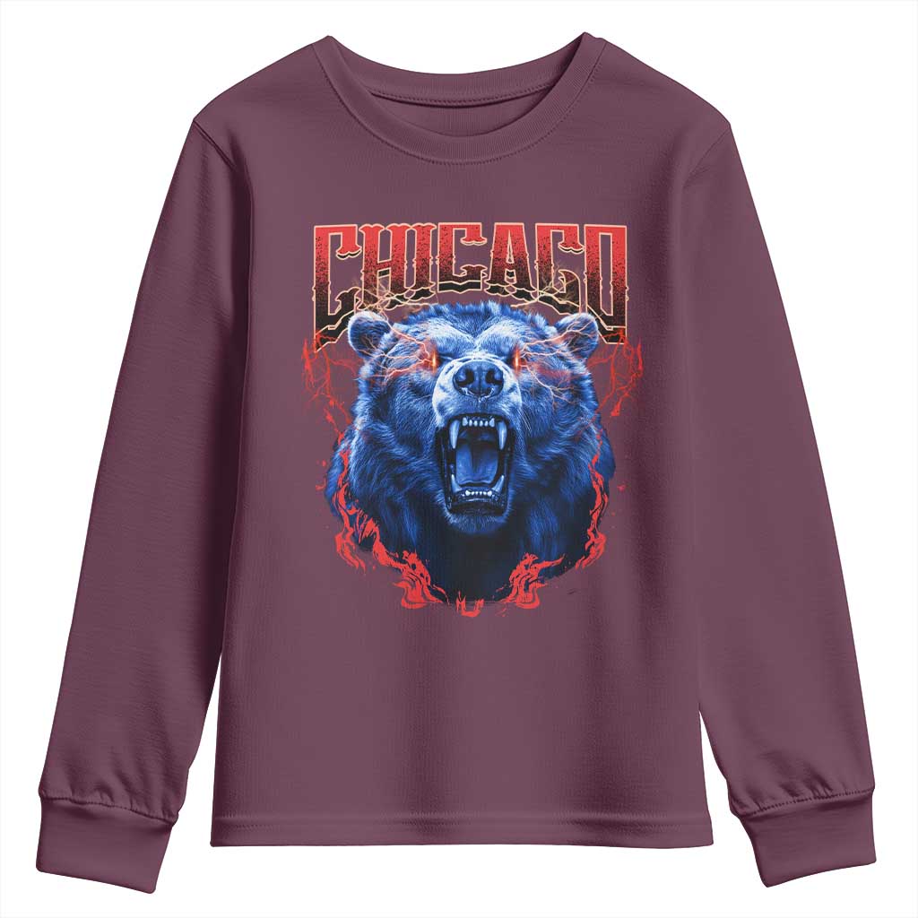 Retro Chicago Youth Sweatshirt Vintage Cub Bootleg Graphic Baseball Fans