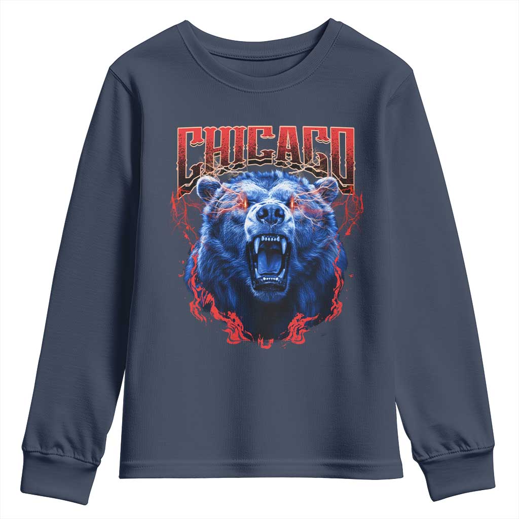 Retro Chicago Youth Sweatshirt Vintage Cub Bootleg Graphic Baseball Fans