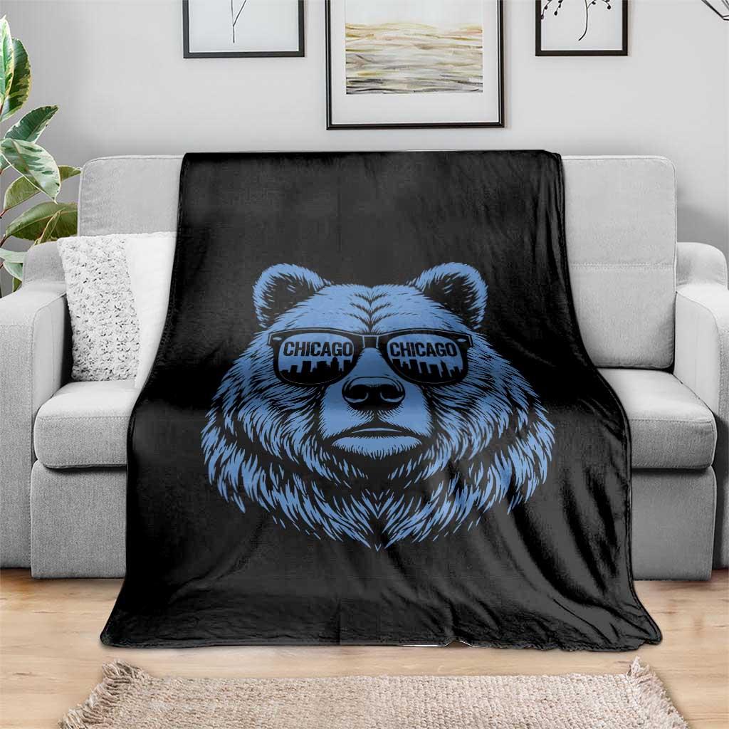 Vintage Chicago Throw Blanket Cub With Sunglasses Baseball Fans