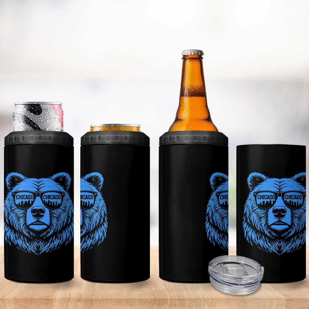Vintage Chicago 4 in 1 Can Cooler Tumbler Cub With Sunglasses Baseball Fans