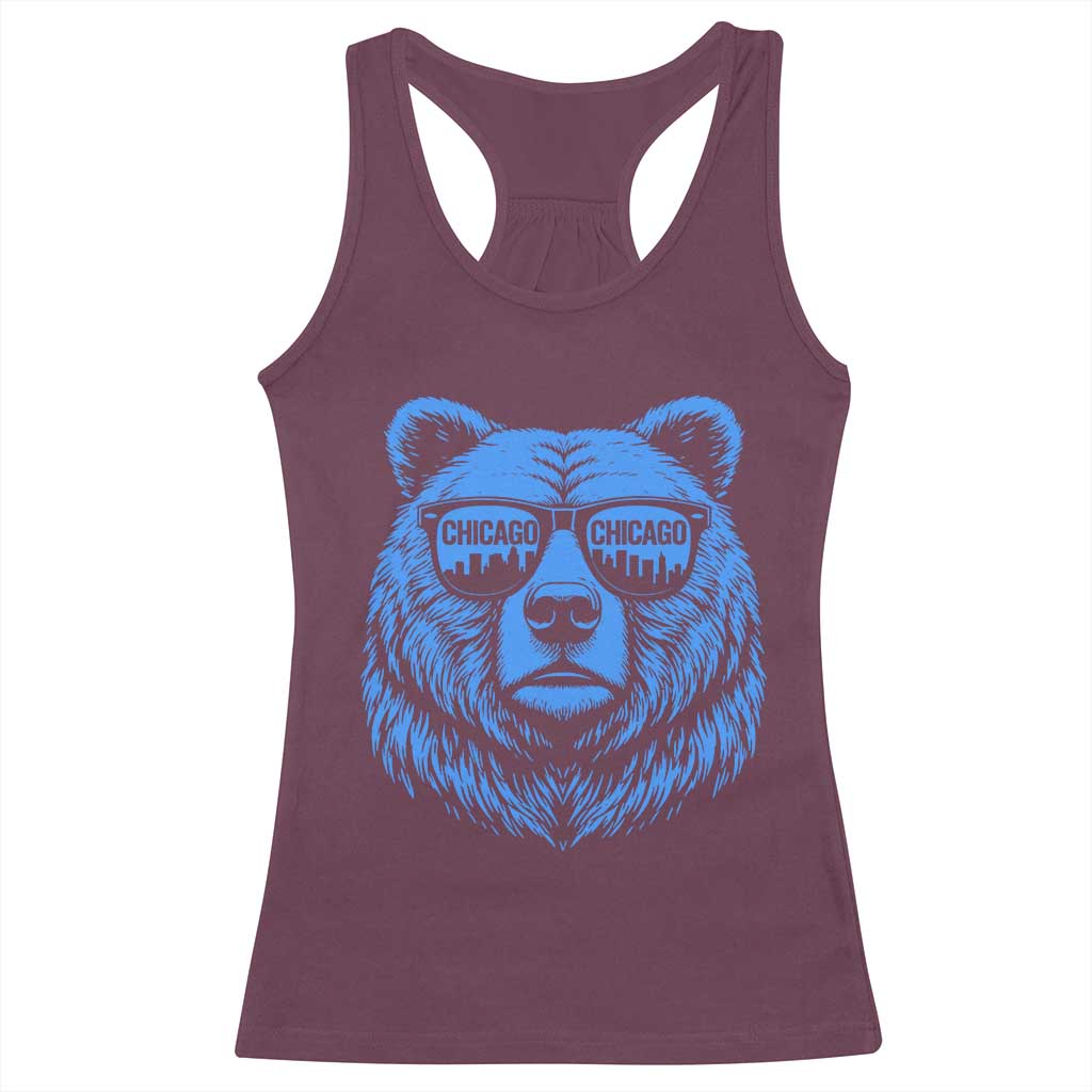 Vintage Chicago Racerback Tank Top Cub With Sunglasses Baseball Fans