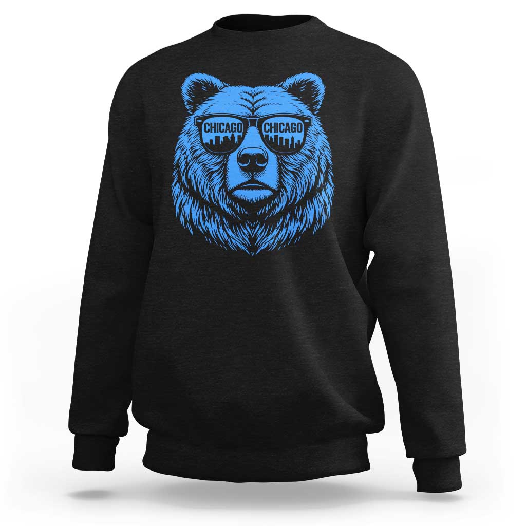 Vintage Chicago Sweatshirt Cub With Sunglasses Baseball Fans