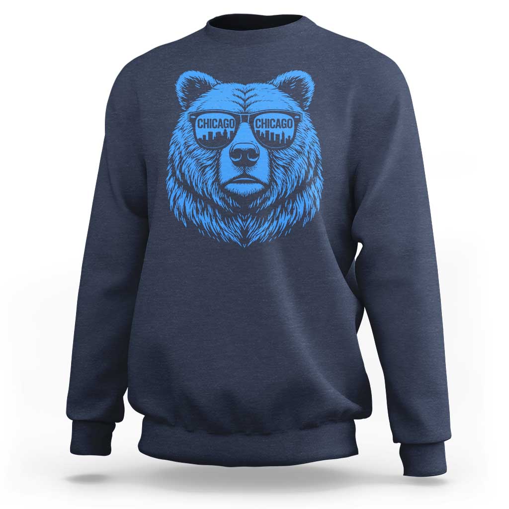 Vintage Chicago Sweatshirt Cub With Sunglasses Baseball Fans