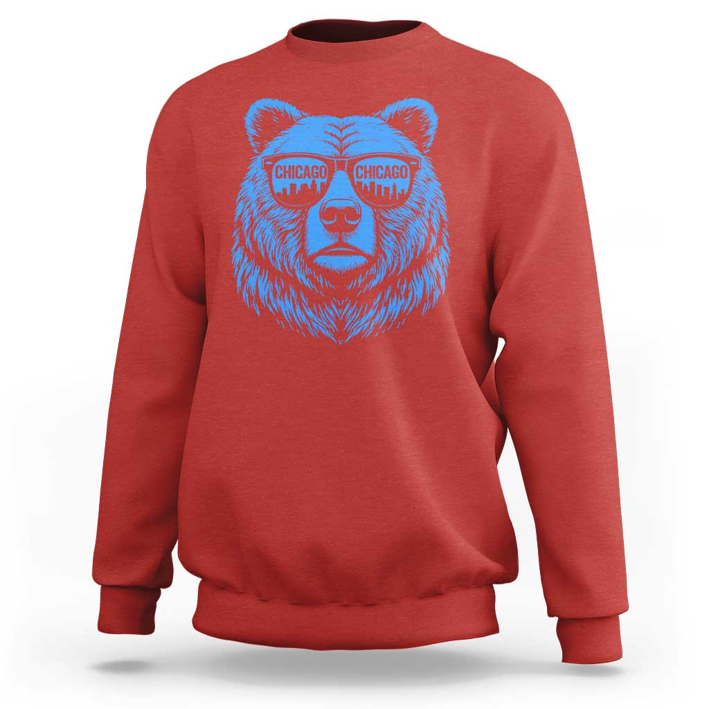 Vintage Chicago Sweatshirt Cub With Sunglasses Baseball Fans