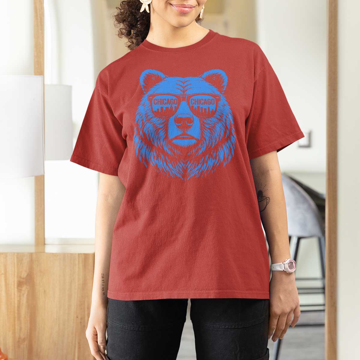 Vintage Chicago T Shirt For Women Cub With Sunglasses Baseball Fans