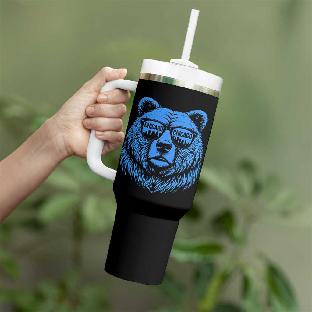 Vintage Chicago Tumbler With Handle Cub With Sunglasses Baseball Fans
