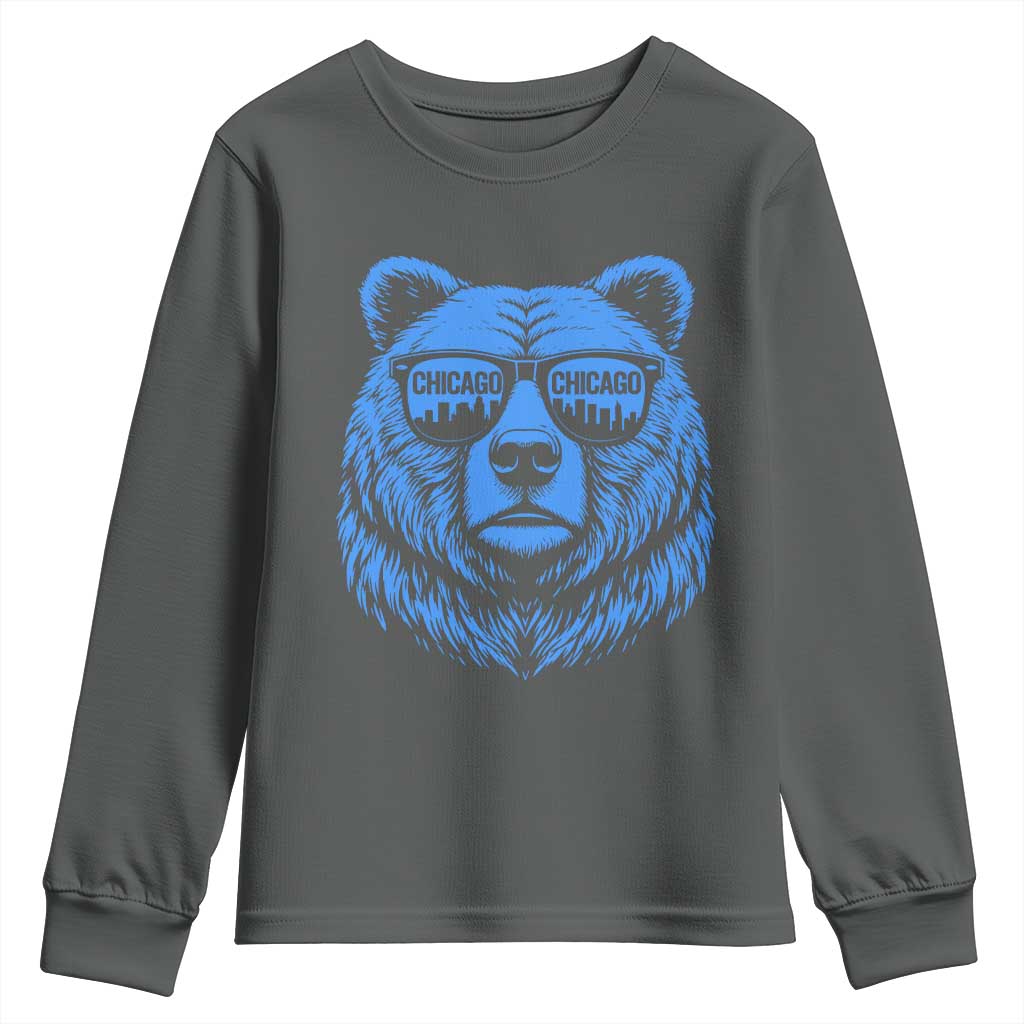 Vintage Chicago Youth Sweatshirt Cub With Sunglasses Baseball Fans
