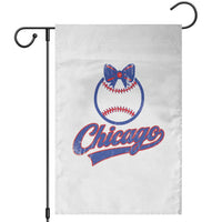 Chicago Coquette Bow Garden Flag Cute Girls Kids Women Baseball Fans