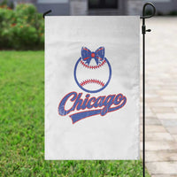 Chicago Coquette Bow Garden Flag Cute Girls Kids Women Baseball Fans