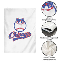 Chicago Coquette Bow Garden Flag Cute Girls Kids Women Baseball Fans