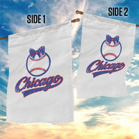 Chicago Coquette Bow Garden Flag Cute Girls Kids Women Baseball Fans