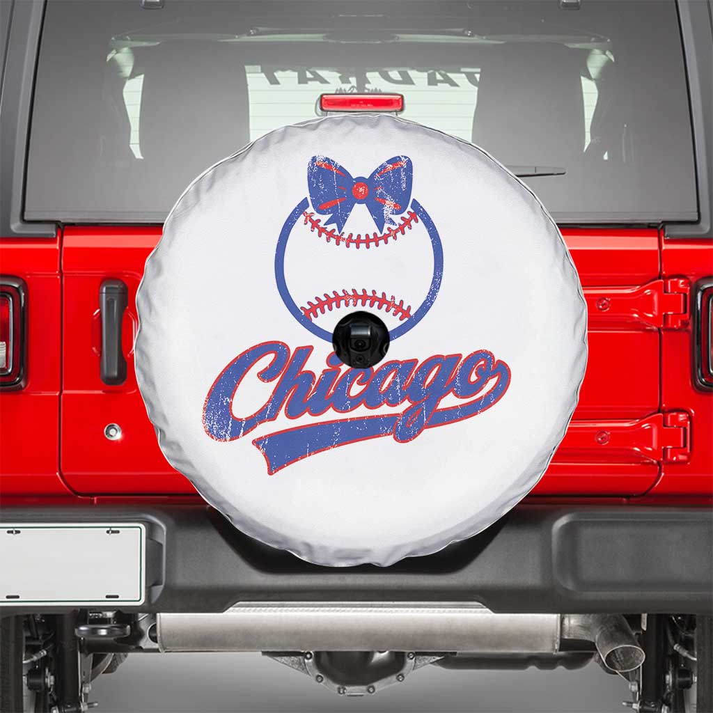 Chicago Coquette Bow Spare Tire Cover Cute Girls Kids Women Baseball Fans