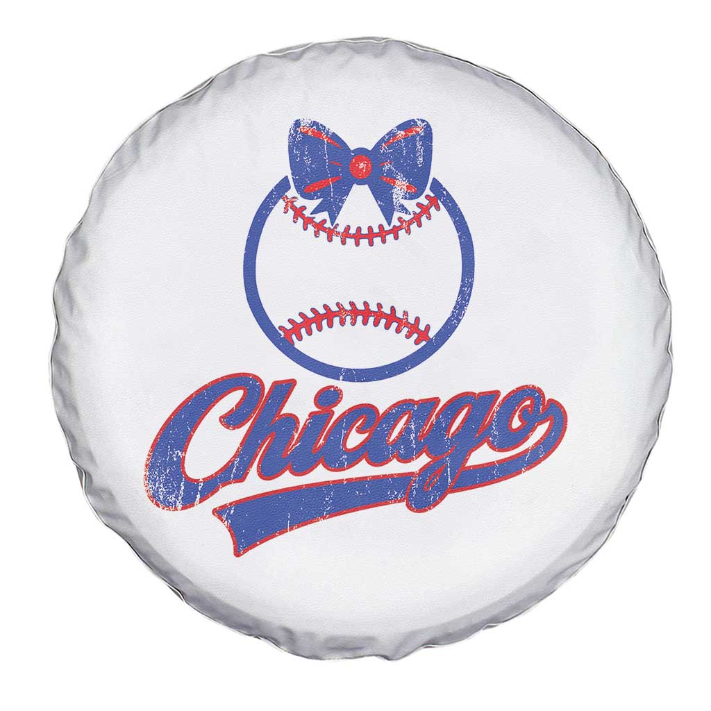 Chicago Coquette Bow Spare Tire Cover Cute Girls Kids Women Baseball Fans