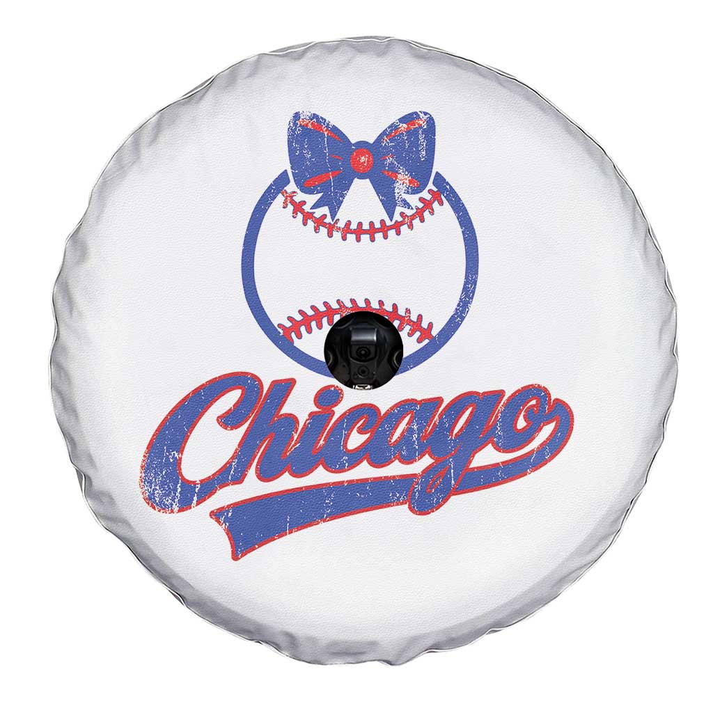 Chicago Coquette Bow Spare Tire Cover Cute Girls Kids Women Baseball Fans