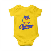 Chicago Coquette Bow Baby Onesie Cute Girls Kids Women Baseball Fans