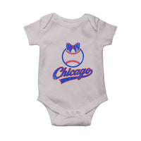 Chicago Coquette Bow Baby Onesie Cute Girls Kids Women Baseball Fans