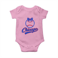 Chicago Coquette Bow Baby Onesie Cute Girls Kids Women Baseball Fans