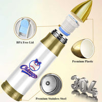 Chicago Coquette Bow Bullet Tumbler Cute Girls Kids Women Baseball Fans