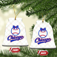 Chicago Coquette Bow Ceramic Ornament Cute Girls Kids Women Baseball Fans