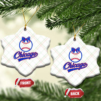 Chicago Coquette Bow Ceramic Ornament Cute Girls Kids Women Baseball Fans