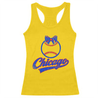 Chicago Coquette Bow Racerback Tank Top Cute Girls Kids Women Baseball Fans