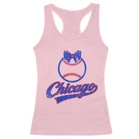 Chicago Coquette Bow Racerback Tank Top Cute Girls Kids Women Baseball Fans