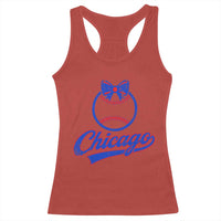 Chicago Coquette Bow Racerback Tank Top Cute Girls Kids Women Baseball Fans
