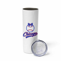 Chicago Coquette Bow Skinny Tumbler Cute Girls Kids Women Baseball Fans