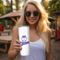 Chicago Coquette Bow Skinny Tumbler Cute Girls Kids Women Baseball Fans