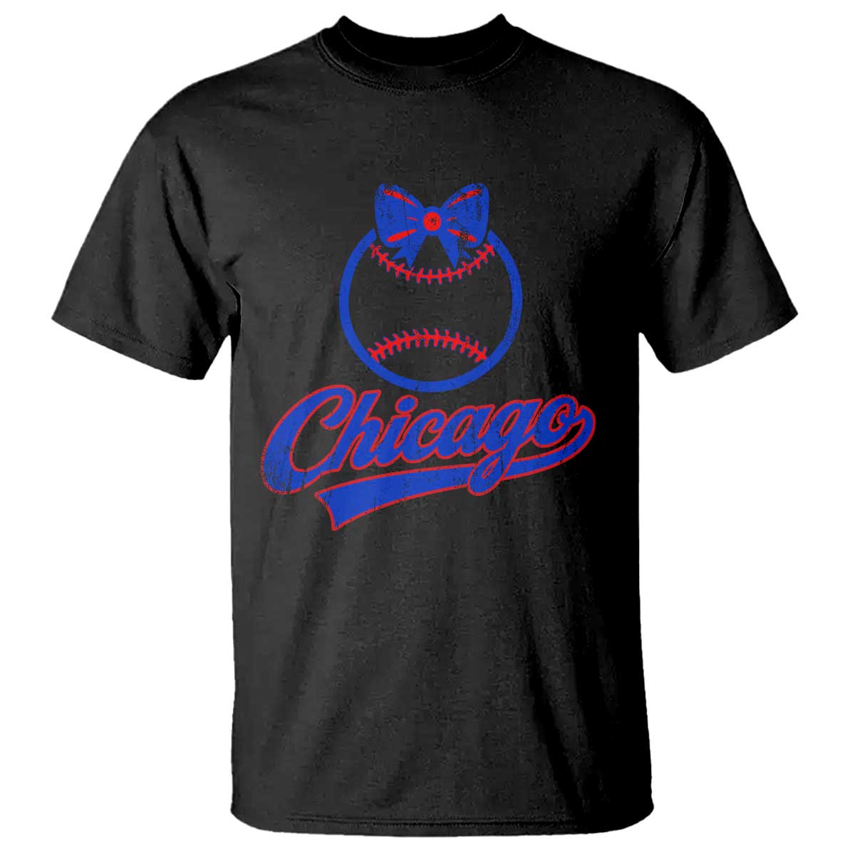 Chicago Coquette Bow T Shirt Cute Girls Kids Women Baseball Fans