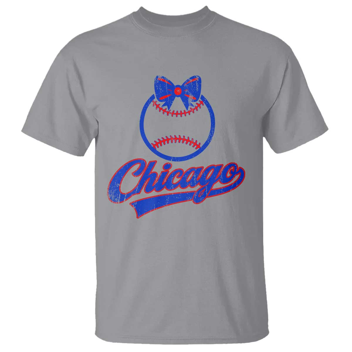 Chicago Coquette Bow T Shirt Cute Girls Kids Women Baseball Fans