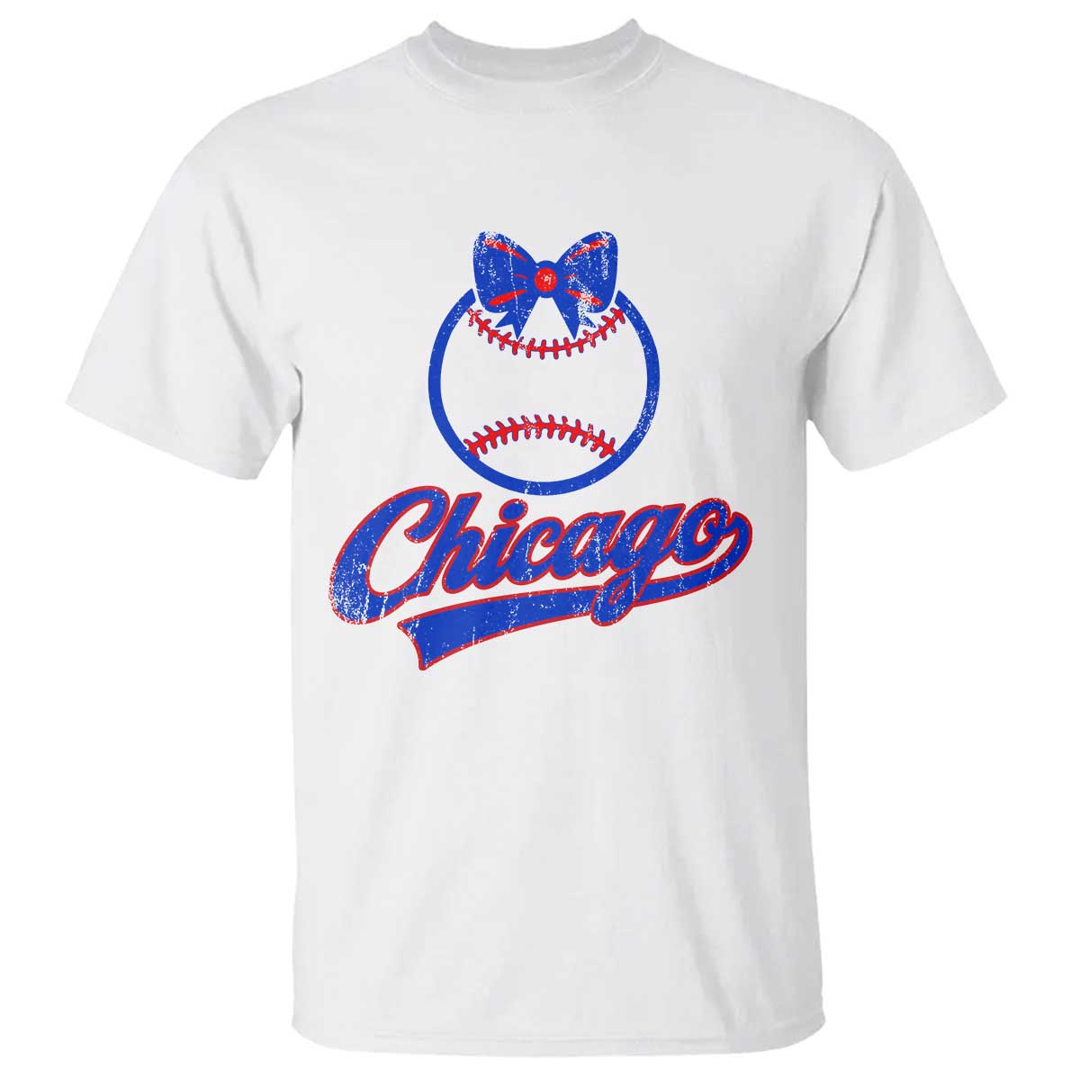 Chicago Coquette Bow T Shirt Cute Girls Kids Women Baseball Fans