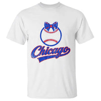 Chicago Coquette Bow T Shirt Cute Girls Kids Women Baseball Fans
