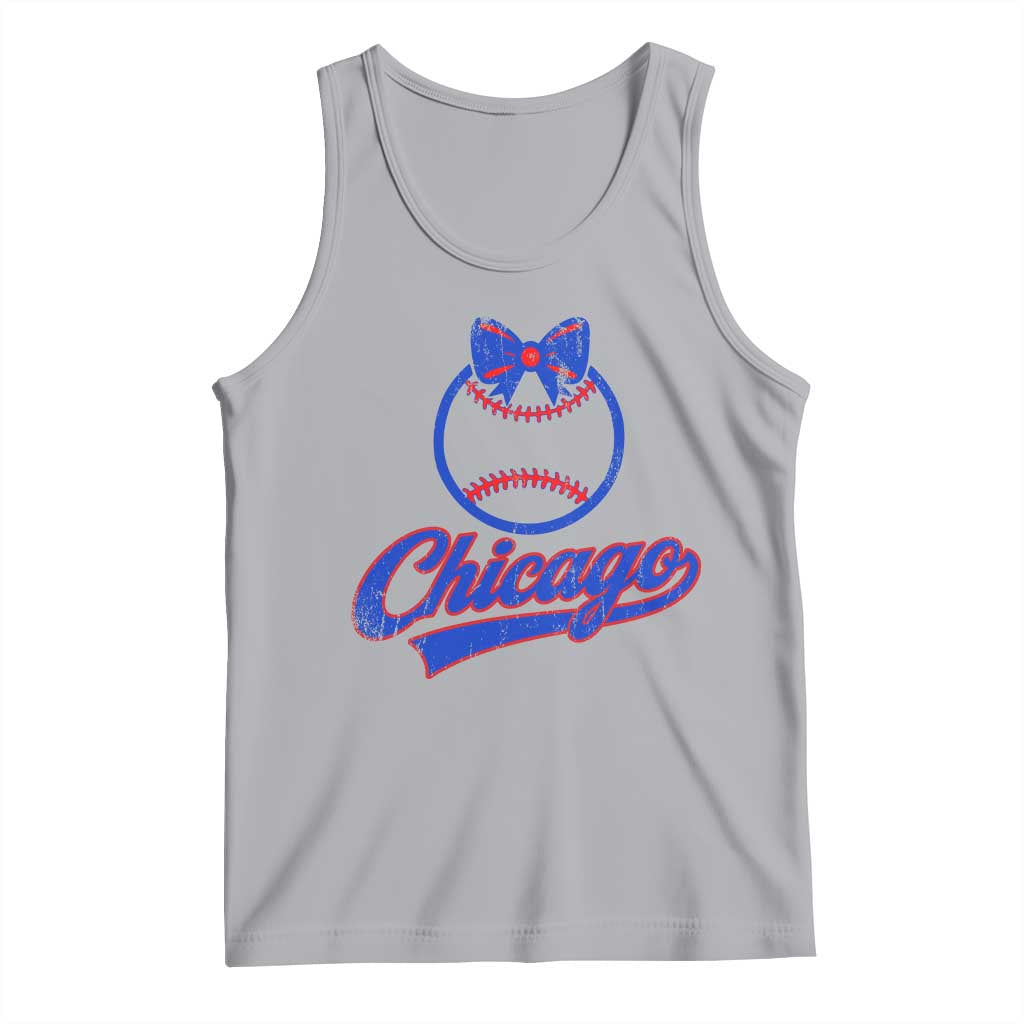 Chicago Coquette Bow Tank Top Cute Girls Kids Women Baseball Fans