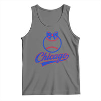 Chicago Coquette Bow Tank Top Cute Girls Kids Women Baseball Fans