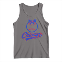 Chicago Coquette Bow Tank Top Cute Girls Kids Women Baseball Fans