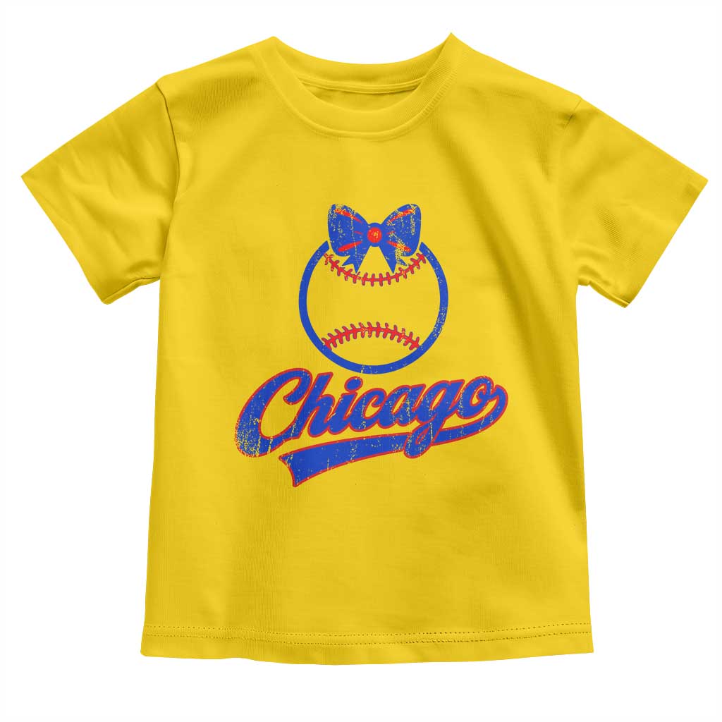 Chicago Coquette Bow Toddler T Shirt Cute Girls Kids Women Baseball Fans