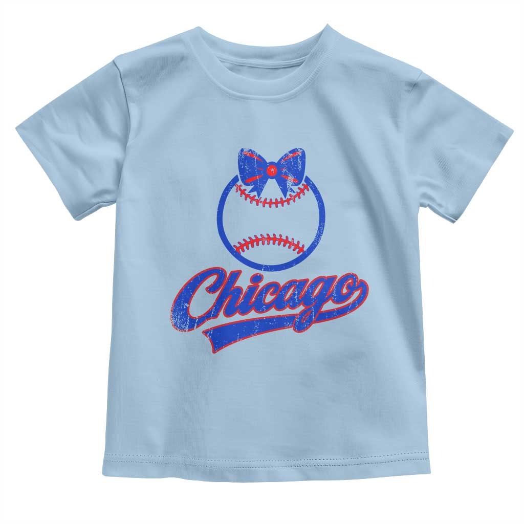 Chicago Coquette Bow Toddler T Shirt Cute Girls Kids Women Baseball Fans