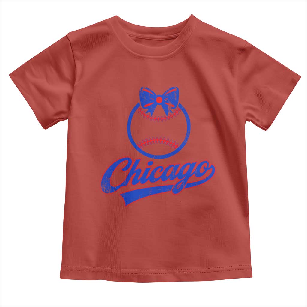 Chicago Coquette Bow Toddler T Shirt Cute Girls Kids Women Baseball Fans