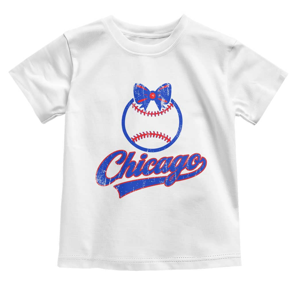 Chicago Coquette Bow Toddler T Shirt Cute Girls Kids Women Baseball Fans