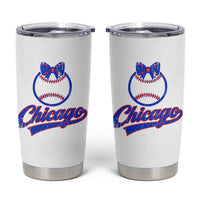 Chicago Coquette Bow Tumbler Cup Cute Girls Kids Women Baseball Fans