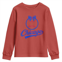 Chicago Coquette Bow Youth Sweatshirt Cute Girls Kids Women Baseball Fans