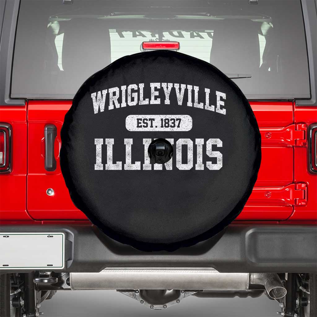 Wrigleyville Illinois Spare Tire Cover Vintage Chicago Classic Distressed Baseball Fan Gift